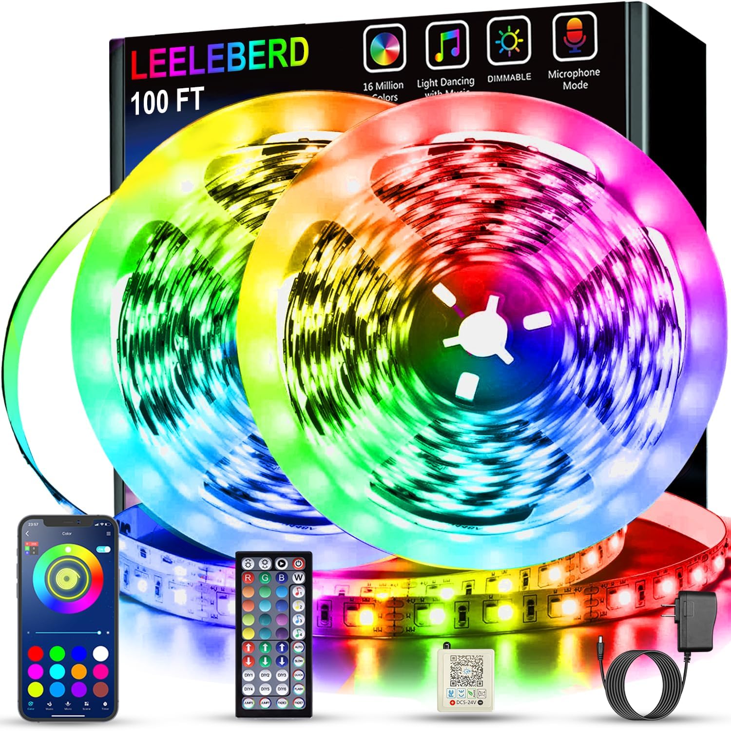 Leeleberd 100ft LED Light Strips